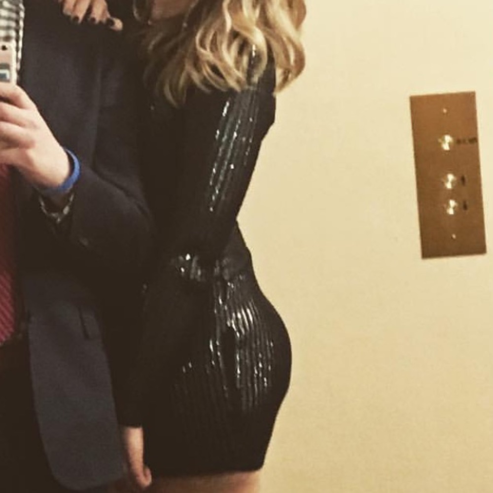 Black Sequin Get-A-Man Dress